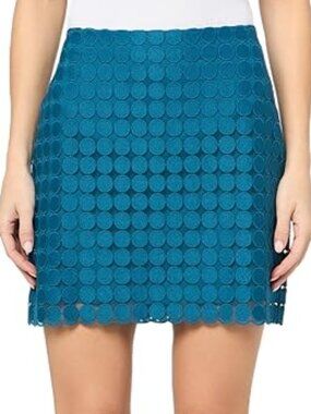 Trina Turk 'Rico' Embroidered A-Line Mini-Skirt, Bethesda Blue